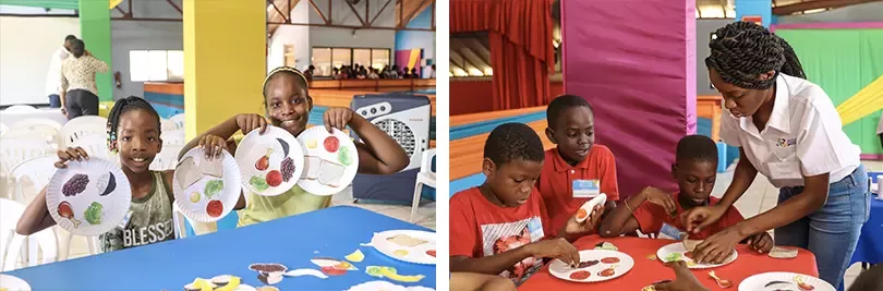 Children learn how to build a balance meal