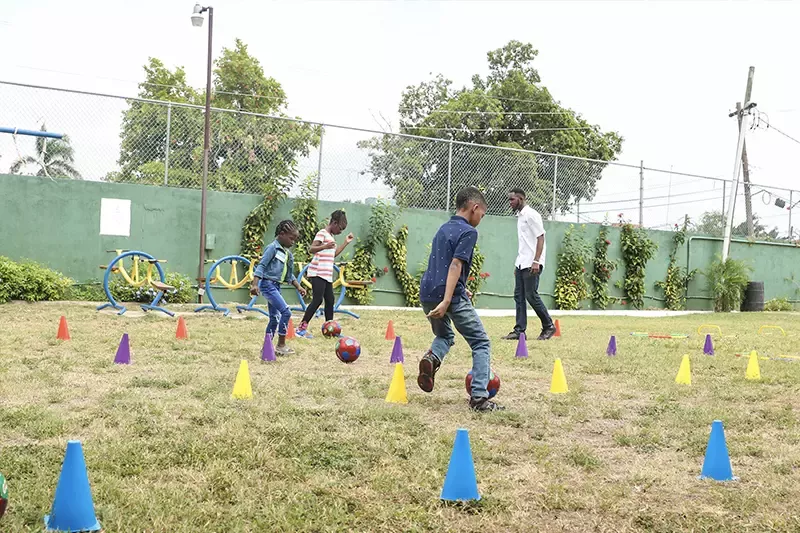 Kids participate in the unstoppable kids obstacle course